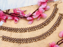 Load image into Gallery viewer, Anklets- Single Chain Oval Polki