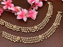 Load image into Gallery viewer, Anklets - double Chain Polki with flowers