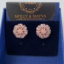 Load image into Gallery viewer, Women White/Rose Gold Plated American Diamond Earrings Anniversary Birthday Valentines Day Mothers day Jewelry Gifts for Her Wife Girlfriend