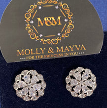 Load image into Gallery viewer, Women White/Rose Gold Plated Round American Diamond Earrings Anniversary Birthday Valentines Day Mothers day Jewelry Gifts for Her Wife Girlfriend