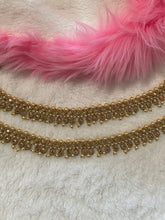 Load image into Gallery viewer, Gold Anklets - Double chain Polki & Pearl Beauty