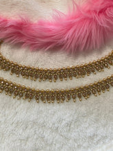 Load image into Gallery viewer, Gold Anklets - Double chain Polki & Pearl Beauty