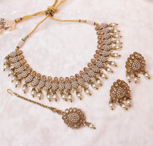 Load image into Gallery viewer, BANI Antique Gold Polki Kundan Necklace Set - Gold