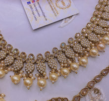 Load image into Gallery viewer, BANI Antique Gold Polki Kundan Necklace Set - Gold
