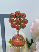 Load image into Gallery viewer, Amaya Hand Painted Polki Jhumki Earrings