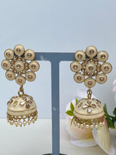 Load image into Gallery viewer, Amaya Hand Painted Polki Jhumki Earrings