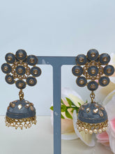 Load image into Gallery viewer, Amaya Hand Painted Polki Jhumki Earrings