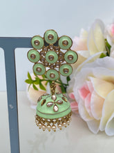 Load image into Gallery viewer, Amaya Hand Painted Polki Jhumki Earrings