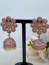 Load image into Gallery viewer, Amaya Hand Painted Polki Jhumki Earrings