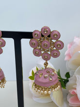 Load image into Gallery viewer, Amaya Hand Painted Polki Jhumki Earrings