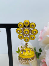 Load image into Gallery viewer, Amaya Hand Painted Polki Jhumki Earrings