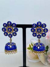 Load image into Gallery viewer, Amaya Hand Painted Polki Jhumki Earrings