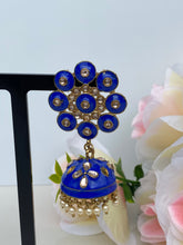 Load image into Gallery viewer, Amaya Hand Painted Polki Jhumki Earrings