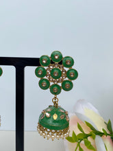 Load image into Gallery viewer, Amaya Hand Painted Polki Jhumki Earrings