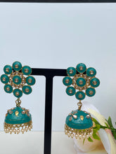 Load image into Gallery viewer, Amaya Hand Painted Polki Jhumki Earrings