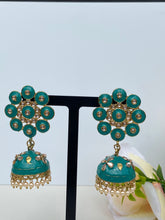 Load image into Gallery viewer, Amaya Hand Painted Polki Jhumki Earrings