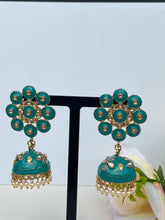 Load image into Gallery viewer, Amaya Hand Painted Polki Jhumki Earrings