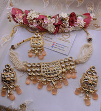 Load image into Gallery viewer, Beautiful PEACH INDIAN KUNDAN NECKLACE,Kundan Necklace Set