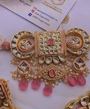 Load image into Gallery viewer, Pink Beautiful INDIAN KUNDAN NECKLACE,Kundan Necklace Set