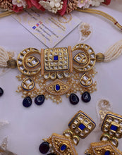 Load image into Gallery viewer, Navy Beautiful INDIAN KUNDAN NECKLACE,Kundan Necklace Set