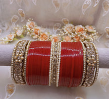 Load image into Gallery viewer, UNIQUE TRADITIONAL RED CHOORA BANGLES SET
