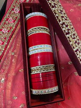 Load image into Gallery viewer, UNIQUE STYLISH  TRADITIONAL RED CHOORA BANGLES SET
