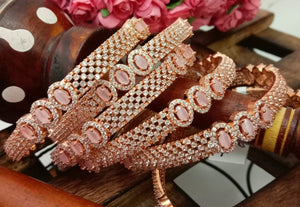 AURORA AD Rose Gold & Pink Bangles