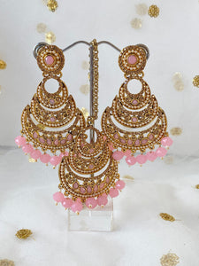 'PRABH' ANTIQUE GOLD Tikka Set - VARIOUS COLOUR