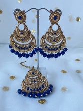 Load image into Gallery viewer, &#39;PRABH&#39; ANTIQUE GOLD Tikka Set - VARIOUS COLOUR
