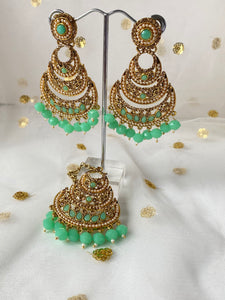 'PRABH' ANTIQUE GOLD Tikka Set - VARIOUS COLOUR