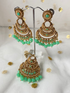 'PRABH' ANTIQUE GOLD Tikka Set - VARIOUS COLOUR