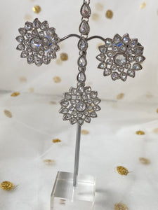 'RUPSA' Stud Earrings with Tikka - SILVER