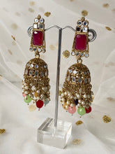 Load image into Gallery viewer, &#39;ASIS&#39; ANTIQUE GOLD Mirror and Pearl Earrings - Various colours
