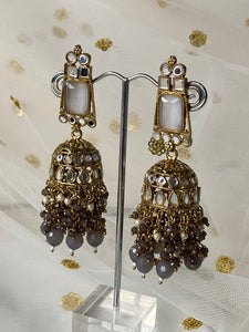 'ASIS' ANTIQUE GOLD Mirror and Pearl Earrings - Various colours