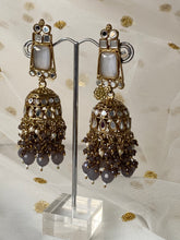 Load image into Gallery viewer, &#39;ASIS&#39; ANTIQUE GOLD Mirror and Pearl Earrings - Various colours
