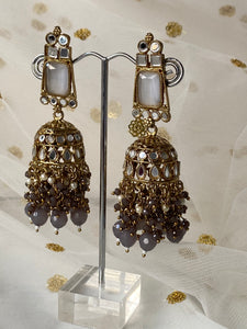 'ASIS' ANTIQUE GOLD Mirror and Pearl Earrings - Various colours