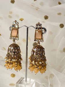 'ASIS' ANTIQUE GOLD Mirror and Pearl Earrings - Various colours