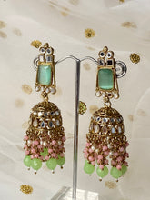 Load image into Gallery viewer, &#39;ASIS&#39; ANTIQUE GOLD Mirror and Pearl Earrings - Various colours
