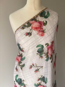 Chinnon White Floral Print Duppata