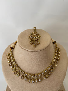 CHANCY Antique gold Polki Kundan necklace Set