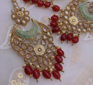 Crescent Tikka Set - Maroon