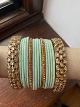 Load image into Gallery viewer, Mint and Gold BANGLE SET
