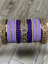 Load image into Gallery viewer, LILAC AND PURPLE BANGLE SET
