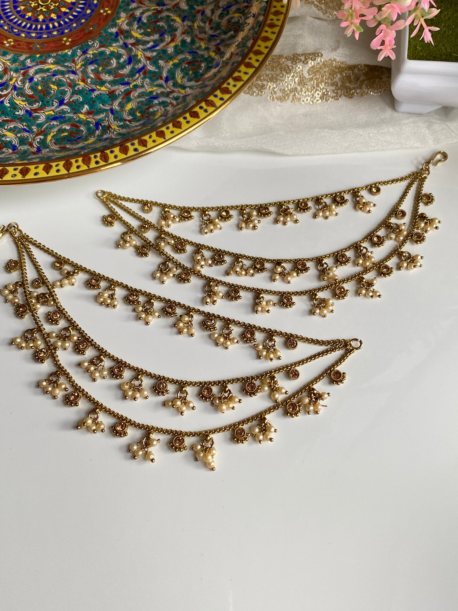 Sahara Style Earrings with Maangtikka - IJ Jewels
