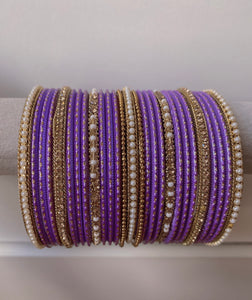 Lilac Purple Gold BANGLE SET