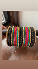 Load image into Gallery viewer, Black Gold Phulkari BANGLE SET
