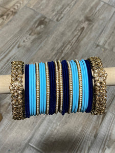 NAVY AND SKY BLUE BANGLE SET